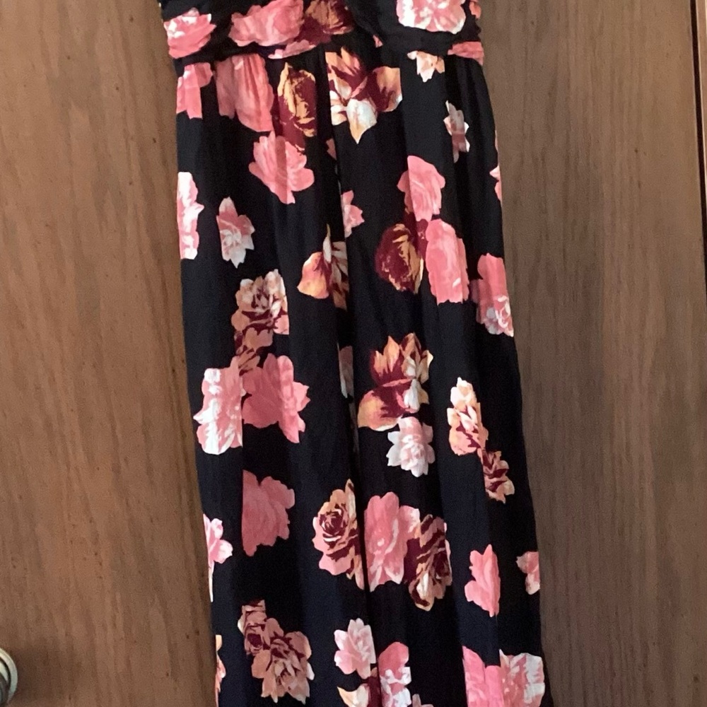Floral Black and Pink Women's Romper